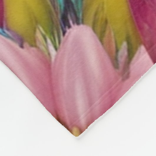 bloem fleece deken (Hoek)
