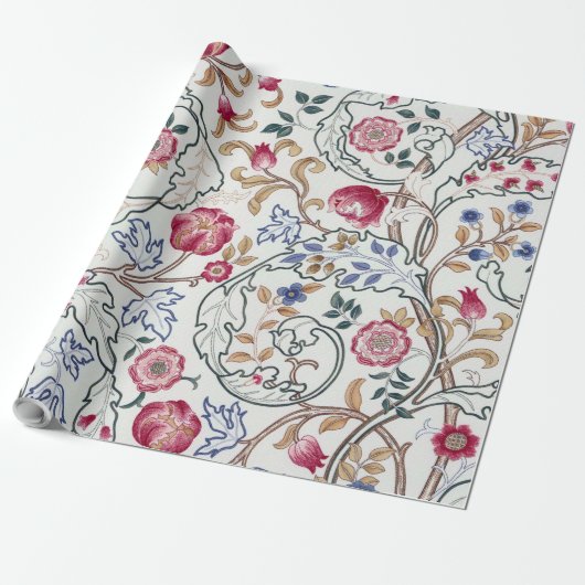 Bloem, Floral Pattern, William Morris Cadeaupapier (Uitgerold)