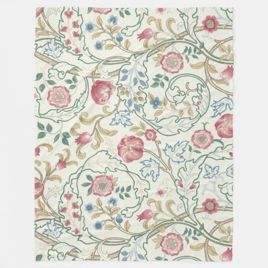 Bloem, Floral Pattern, William Morris Fleece Deken (Voorkant)