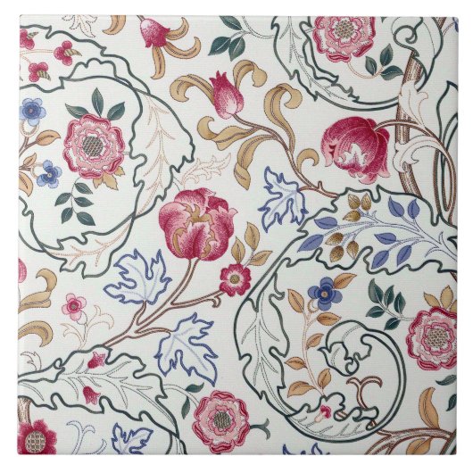 Bloem, Floral Pattern, William Morris Tegeltje (Voorkant)