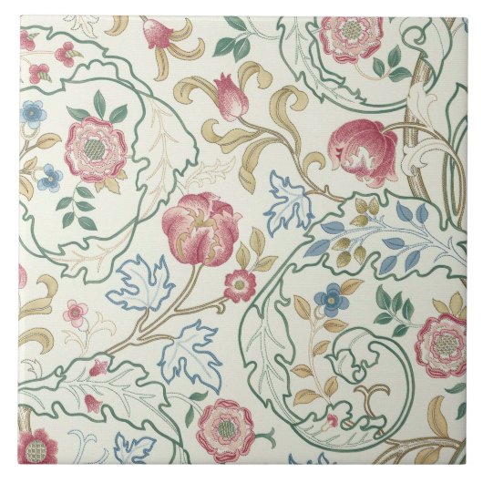 Bloem, Floral Pattern, William Morris Tegeltje (Voorkant)