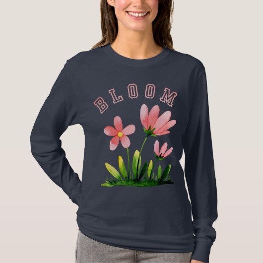Bloem Florale Lange Mouw T-shirt (Voorkant)