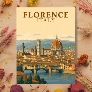 Bloem Florence Italië Vintage Reis Briefkaart