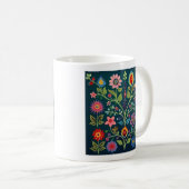 Bloem Folk Art Motief Koffiemok (Voorkant rechts)