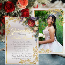Bloem, Foto & Gouden Lijst - Parel Quinceanera