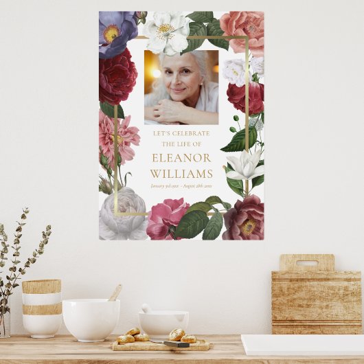 Bloem Foto Herdenking van het Leven Rouwbord Poster (Keuken)