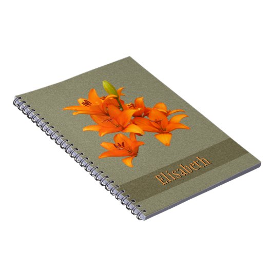 Bloem Foto Oranje tuin Lilies elke naam Notitieboek (Rechterzijde)