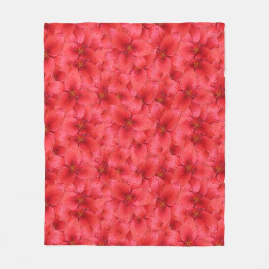 Bloem Foto Rode Garden Lilies Fleece Deken (Voorkant)