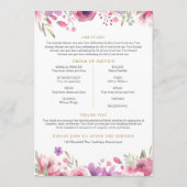Bloem Foto Rouwdienst Order Of Service Programmakaart (Achterkant)