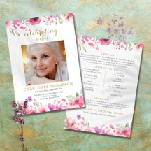 Bloem Foto Rouwdienst Order Of Service