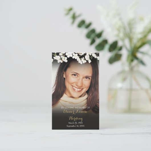 Bloem Foto Rouwkaart Gebedskaarten Visitekaartje (Staand voorkant)