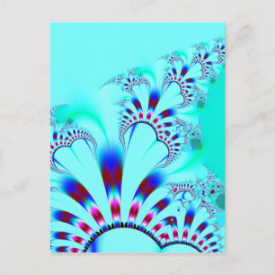 Bloem · Fractal Art. · Turkoois Briefkaart