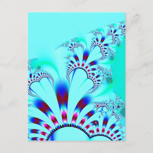 Bloem · Fractal Art. · Turkoois Briefkaart (Voorkant)