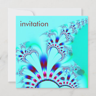 Bloem ・ Fractal Art ・ Turquoise Kaart
