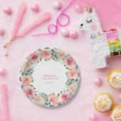 Bloem Frame Baby Shower Papieren Bordje (Feest)