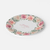 Bloem Frame Baby Shower Papieren Bordje (Gekanteld)