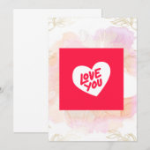Bloem Frame Cirkel En Liefde Hart Kaart (Voorkant / Achterkant)