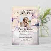 Bloem Funerale orde van dienst Uitnodiging (Staand voorkant)