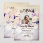 Bloem Funerale orde van dienst Uitnodiging (Voorkant / Achterkant)