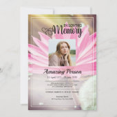 Bloem Funerale orde van dienst Uitnodiging (Voorkant)