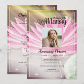 Bloem Funerale orde van dienst Uitnodiging (Voorkant / Achterkant)