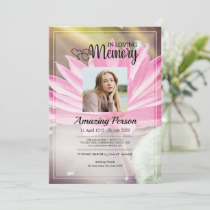 Bloem Funerale orde van dienst Uitnodiging