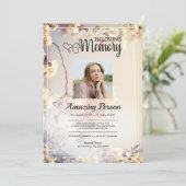 Bloem Funerale orde van dienst Uitnodiging (Staand voorkant)