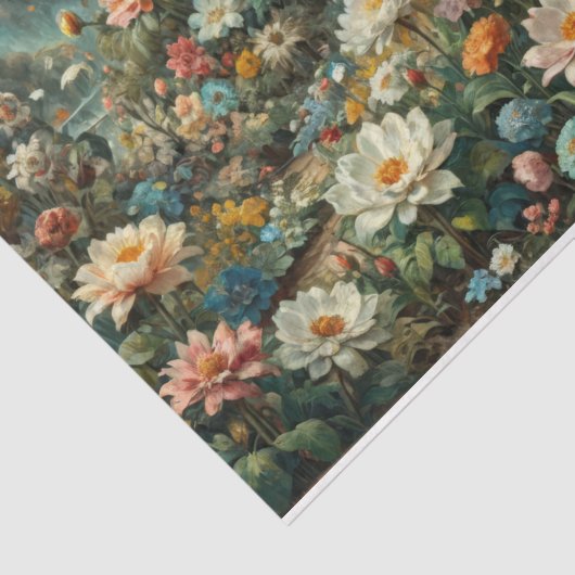 Bloem galore met een kasteel tissuepapier (Detail)