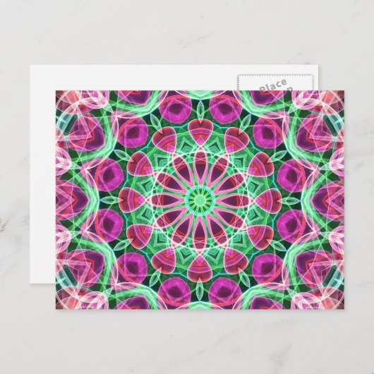 Bloem Garden kaleidoscoop Briefkaart (Voorkant / Achterkant)