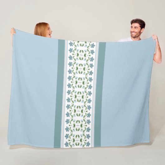 Bloem geaccentueerde streep fleece deken (In situ)