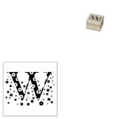 Bloem Gebloemd Brief W Rubberstempel (Gestempeld)