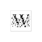 Bloem Gebloemd Brief W Rubberstempel (Afrduk)