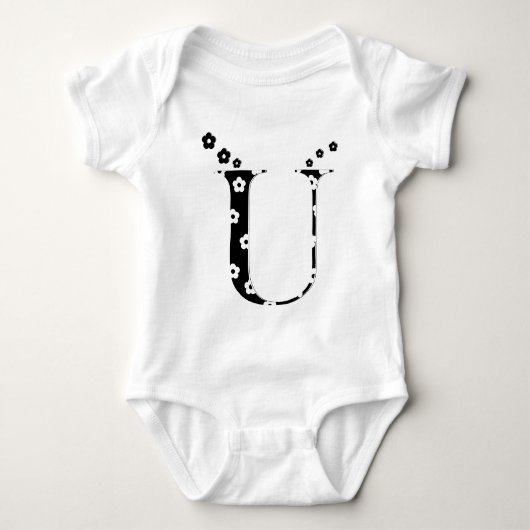 bloem Gebloemd Letter U Romper (Voorkant)