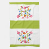 Bloem geborduurde keukendoek theedoek (Verticaal)