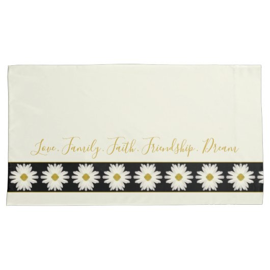 Bloem gecentreerd met roemrijke witte dagen kussensloop (Voorkant-Rechts)