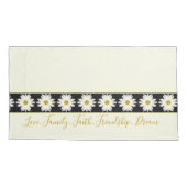 Bloem gecentreerd met roemrijke witte dagen kussensloop (Achterkant-Links)