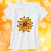 Bloem Geel Hand getrokken Marker Inkt T-shirt