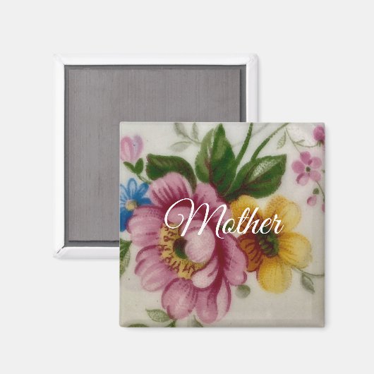 Bloem geïnspireerd porselein magneet (Voorkant / Achterkant)