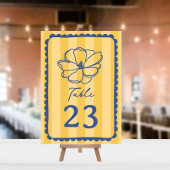 Bloem gele streep bruiloft kaart