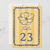 Bloem gele streep bruiloft kaart (Voorkant)