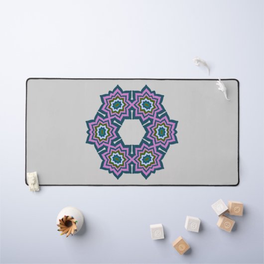 bloem geometrie mandala patroon ontwerp bureaumat (Kindertafel)