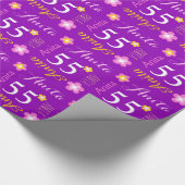 Bloem gepersonaliseerde Anita leeftijd verjaardag Cadeaupapier (Hoek)