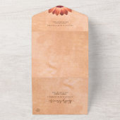 Bloem Gerbera op Abstracte perzik bruiloft All In One Uitnodiging (Buitenkant)