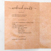 Bloem Gerbera op Abstracte perzik bruiloft Drieluik Programma (Binnenzijde eerst)