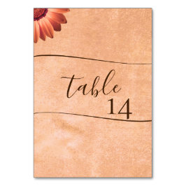 Bloem Gerbera op Abstracte perzik bruiloft Kaart