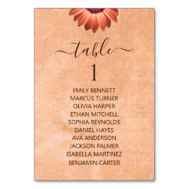 Bloem Gerbera op Abstracte perzik bruiloft Kaart