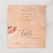 Bloem Gerbera op Abstracte perzik bruiloft Plaatskaartje (Buitenkant ongevouwen)