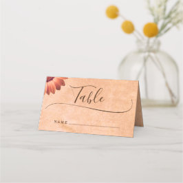 Bloem Gerbera op Abstracte perzik bruiloft Plaatskaartje