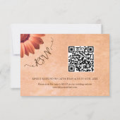 Bloem Gerbera op Abstracte perzik bruiloft RSVP Kaartje (Voorkant)