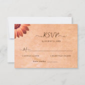 Bloem Gerbera op Abstracte perzik bruiloft RSVP Kaartje (Voorkant)